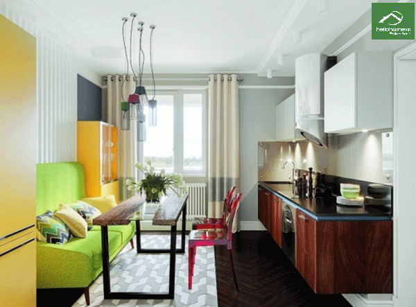 Thiết kế nội thất biệt thự với gam màu sặc sỡ